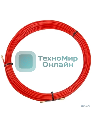 Протяжка кабельная Rexant (мини УЗК в бухте), стеклопруток, d=3,5 мм, 25 м, красная