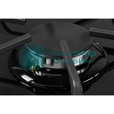 Газовая варочная панель Kuppersberg FG 62 B Газовая варочная панель, закаленное стекло, ширина 60 см, 4 газовые конфорки, WOK конфорка(3,8 кВт), автоподжиг, газ-контроль, чугунные решетки, черный