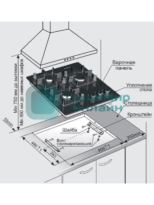 Газовая варочная панель Gefest ПВГ 2100-01 К32