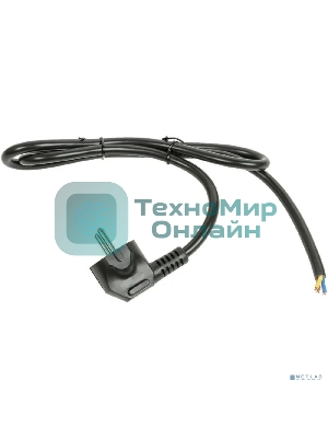 Кабель питания Filum FL-PC-SH90-C2-1.8-BK ПВС-ВП 3x1.5 CEE 7/7(Schuko) угловая - свободный конец, 220/250В, 16А, чёрный, 1,8м