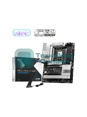Материнская плата MSI PRO Z890-A WIFI, LGA 1851, Intel Z890, 4xDDR5, 4xSATA, 4xM.2, 1xPCIe 5.0 x16, 2xPCIe 4.0 x4, 1xHDMI, 2xUSB-C Thunderbolt 4, 1xUSB-C 3.2 Gen 2, 3xUSB-A 3.2 Gen 2, 4xUSB-A 3.2 Gen 1, 1x 5Gb LAN, 2x3.5 мм, 7.1, ATX