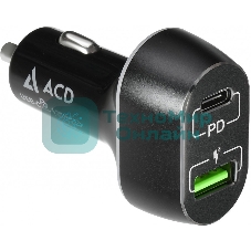 Автомобильное ЗУ ACD 63Вт, 2xUSB 1PD+1QC, 3.6~20В/3А RTL