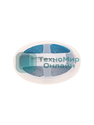 Лента светодиодная Rexant 24В, COB 8Вт/м, 320 LED/м, синий, 8мм, 5м, IP20