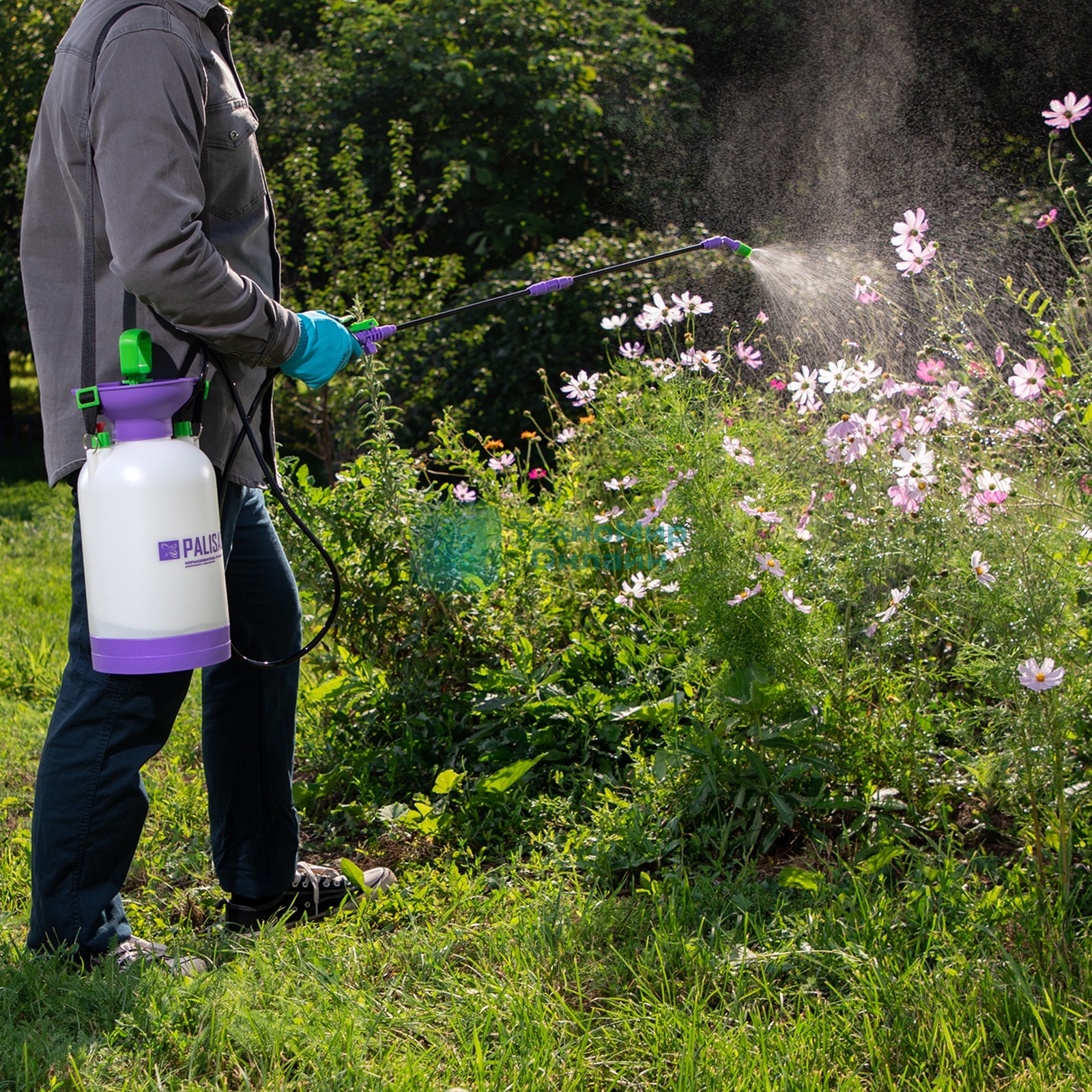 Опрыскиватель Palisad ручной усиленный с горловиной 5 литров с насосом шлангом и разбрызгиват.