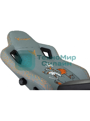 Кресло игровое Knight Craft Dragon серый эко.кожа крестов. металл