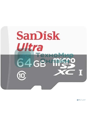 Флеш карта microSD 64Gb SanDisk microSDXC Class 10 Ultra UHS-I 100Mb/s