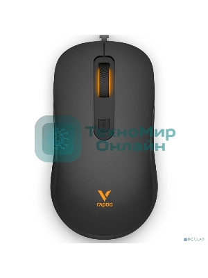 Мышь проводная Rapoo V16RGB черный, 12800 dpi, USB, кнопки - 6