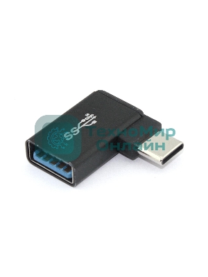 Переходник OTG USB Type A мама на Type-C папа угловой