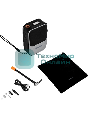 Автомобильный компрессор Digma QBK-120G серый, шланг 0.2м