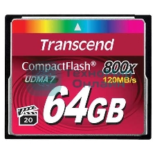 Флеш карта CF 64Gb Transcend, 800X
