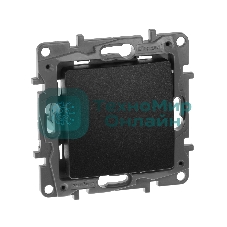 Переключатель одноклавишный, автоматические клеммы, Etika, 10AX, 250 В~, антрацит