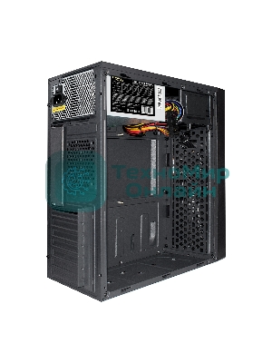 Компьютерный корпус Miditower ExeGate AA-440-UNS400 (ATX, БП UNS400 с вент. 12см, 2*USB, аудио, черный)