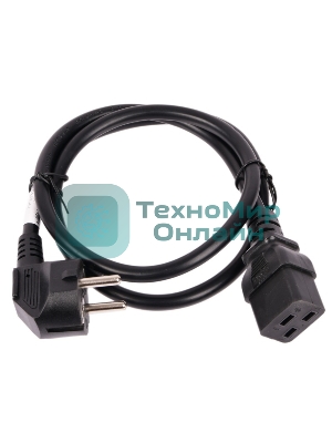 Шнур питания LANMASTER C19-Schuko прямая, 3х1.5, 220В, 16А, черный, 1 метр