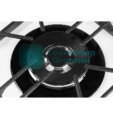 Газовая варочная панель Kuppersberg FG 62 W Газовая варочная панель, закаленное стекло, ширина 60 см, 4 газовые конфорки, WOK конфорка(3,8 кВт), автоподжиг, газ-контроль, чугунные решетки, белый