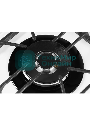 Газовая варочная панель Kuppersberg FG 62 W Газовая варочная панель, закаленное стекло, ширина 60 см, 4 газовые конфорки, WOK конфорка(3,8 кВт), автоподжиг, газ-контроль, чугунные решетки, белый