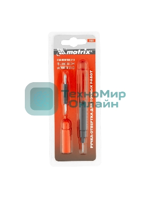 Ручка-отвертка с комбинированными битами Matrix для точных работ, PH0, PH000, SL1.5, SL3 CrV