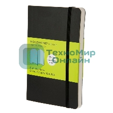Блокнот Moleskine CLASSIC SOFT 90x140 мм, 192 страниц, нелинованный, мягкая обложка, фиксирующая резинка, черный
