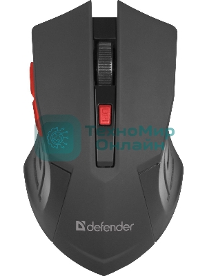 Мышь беспроводная Defender Accura MM-275 красный, 1600 dpi, радиоканал, USB, кнопки - 6