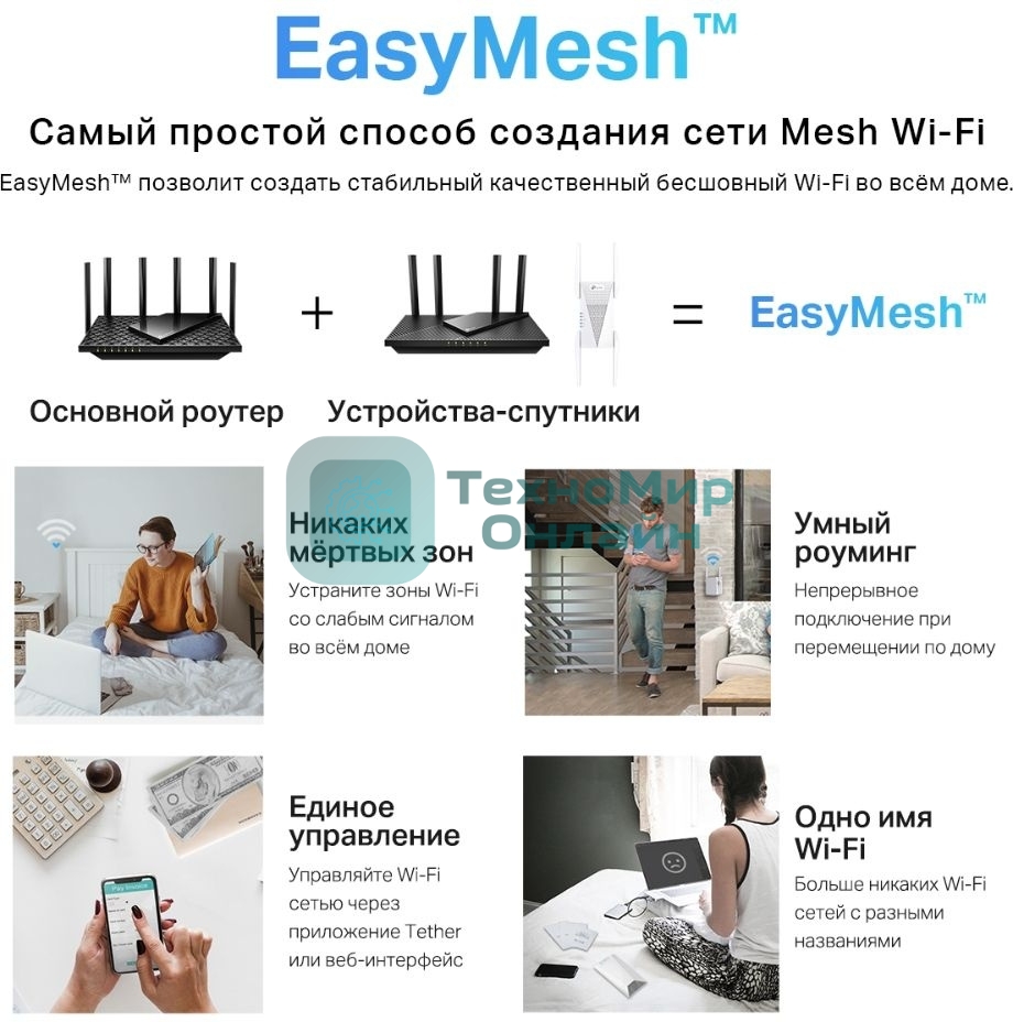 Повторитель беспроводного сигнала TP-Link Archer Air E5 AX3000 Wi-Fi белый