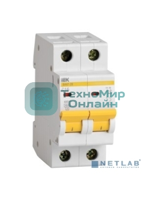 Выключатель автоматический модульный 2п C 2А 4.5кА ВА47-29 IEK MVA20-2-002-C