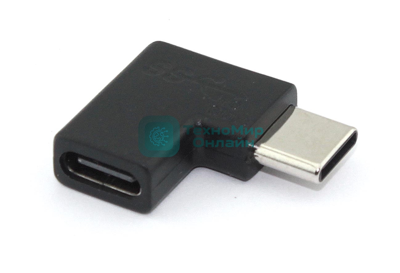 Переходник USB Type-C папа на Type-C мама угловой