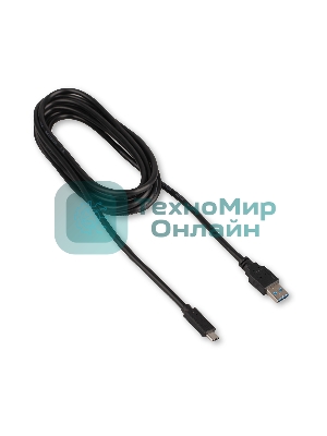 Кабель USB3.0 Cablexpert CCP-USB3-AMCM-3M, AM/Type-C, 3А, 36Вт, QC3.0, медь, двойн.экран, Pro, 3м, черный, пакет