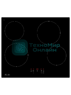 Варочная поверхность Monsher MHE 6003, Hi-Light, High-Tech, 59 см, 9 уровней мощности, блокировка управления, автоматическое отключение, таймер, сенсорное управление, черный