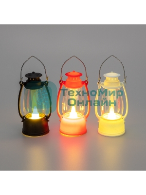 Декоративный фонарь Neon-night со свечкой 9,5 см, цвет корпуса белый/красный/черный, цвет свечения теплый белый, питание 3xLR1130 (в комплекте)