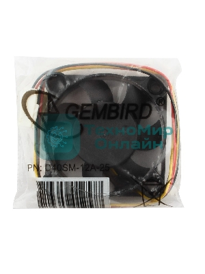 Вентилятор для корпуса Gembird черный, 40 мм, 5000 об/мин, 27 дБ, 3 pin