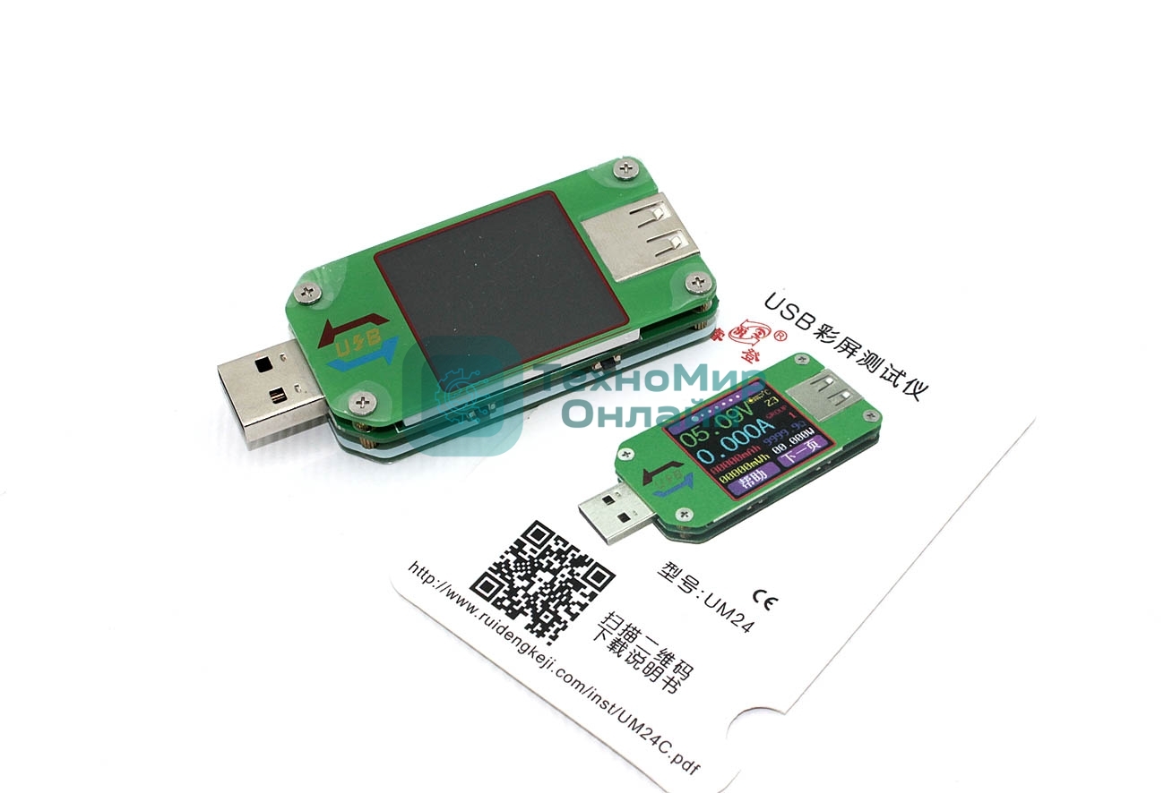 USB тестер UM24 с цветным экраном oem