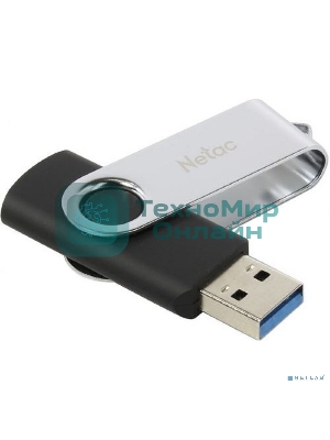 Флешка USB Netac U505 (NT03U505N-128G-30BK), 128Gb, USB 3.0, R/W 110/45, черный/серебристый