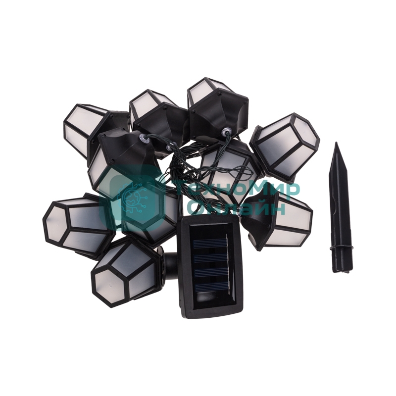 Гирлянда садовая Rexant Дэнлонг, 3000К, встроенный аккумулятор, солнечная панель, коллекция Пекин