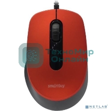 Мышь проводная беззвучная Smartbuy ONE 265-R красная, 40 SBM-265-R