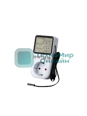 Терморегулятор цифровой 16А-01 в розетку, белый Rexant