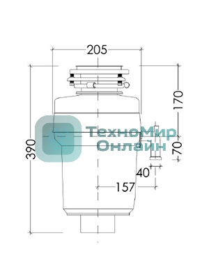 Измельчитель пищевых отходов Kuppersberg WS 550 B, High-Tech, мощность 550 Вт, 3400-3800 об/мин, защита от перегрева, авто выключение, DC мотор, шумоизоляция, уровень шума 70 дБ, черный