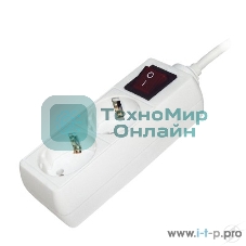 Удлинитель 2х5 м с заземл. 16А IP20 У02К с выкл. 2P+PE ИЭК WYP10-16-02-05-ZK-N