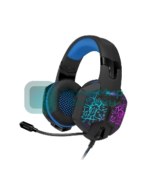 Гарнитура проводная SVEN AP-U980MV, черный-синий (USB, LED, 7.1, 2.2m)