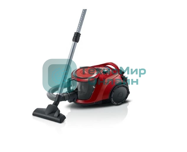Пылесос Bosch BGS412234A красный, 2200 Вт, уборка сухая, пылесборник контейнер, 2.4 л