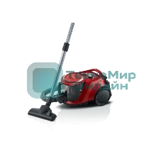 Пылесос Bosch BGS412234A красный, 2200 Вт, уборка сухая, пылесборник контейнер, 2.4 л