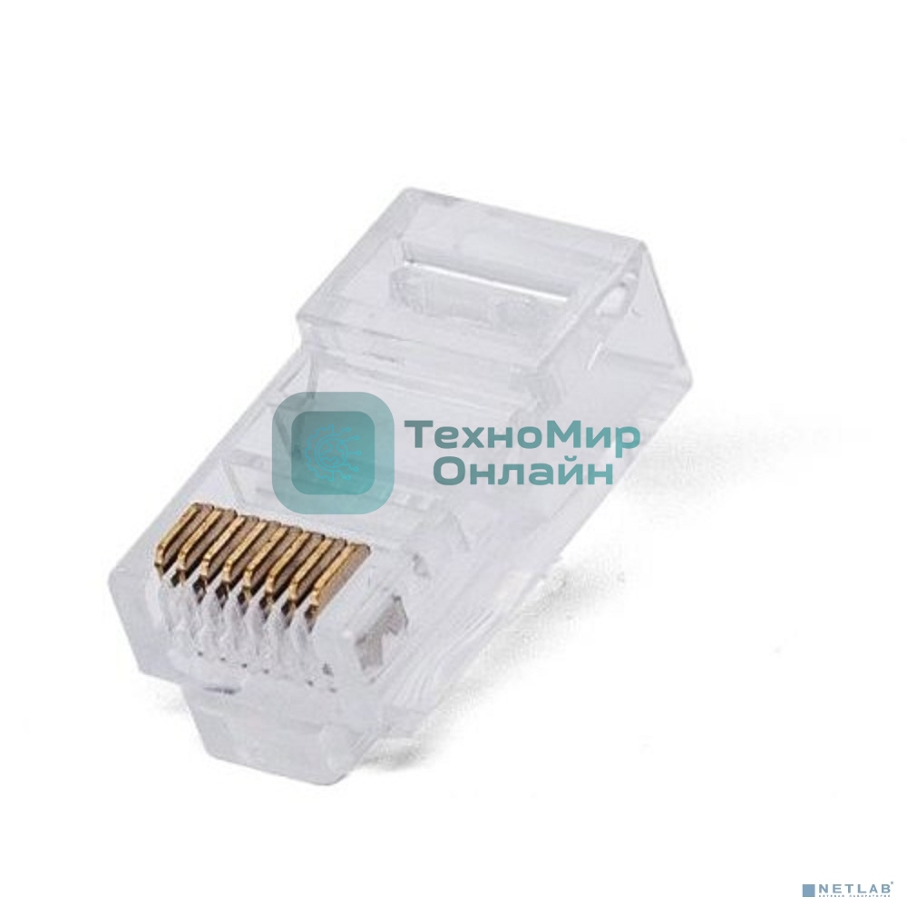 Коннектор RJ-45, Filum FL-NA-PLUG5E-2 5E кат., 8p8c, 6 мкм, универсальный, для одножильного и многожильного кабеля, уп/10 шт