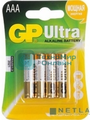 Батарейка GP 24AU-CR4 Ultra AAA (LR03), (4 шт. в уп-ке)