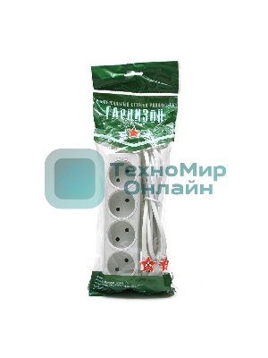 Удлинитель Гарнизон EL-NL4-W-2, 4 розетки допустимый ток 10А, длина 2 м.