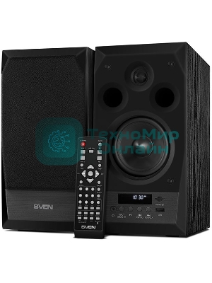 Акустическая система 2.0 SVEN MC-10, чёрный, мощность 2x25Вт (RMS), FM-тюнер, USB/microSD, дисплей, пульт ДУ, Bluetooth SVEN MC-10, чёрный, акустическая система 2.0, мощность 2x25Вт (RMS), FM-тюнер, USB/microSD, дисплей, пульт ДУ, Bluetooth