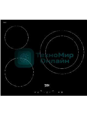Встраиваемая электрическая варочная поверхность Beko HIC 63401 T, Черный