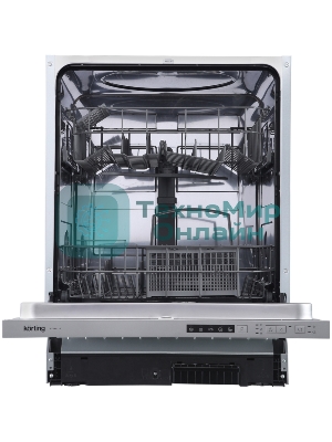Встраиваемая посудомоечная машина Korting KDI 60110, нержавеющая сталь, 59.8 см, 13 компл., 55 дБ, класс A+