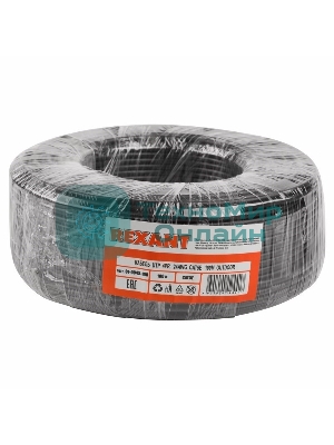 Кабель UTP Rexant 4PR 24AWG, CU (медь), cat.5e, 100 МГц, PE, черный, OUTDOOR, бухта 100 м