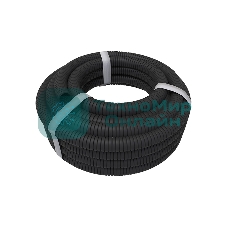 Труба гофрированная из ПНД Rexant с зондом, черная, Ø16 мм, бухта 100 м/уп.