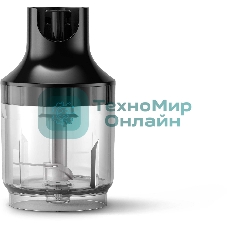 Блендер погружной Philips HR2543/90, 700 Вт, 1 скорость, турбо режим, стакан для взбивания, венчик, измельчитель, черный