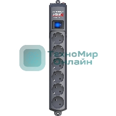 Сетевой фильтр ZIS Pilot S удлинитель 3 м 15А 6 розеток, серый арт.039