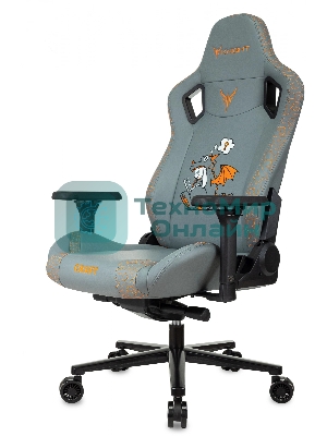 Кресло игровое Knight Craft Dragon серый эко.кожа крестов. металл